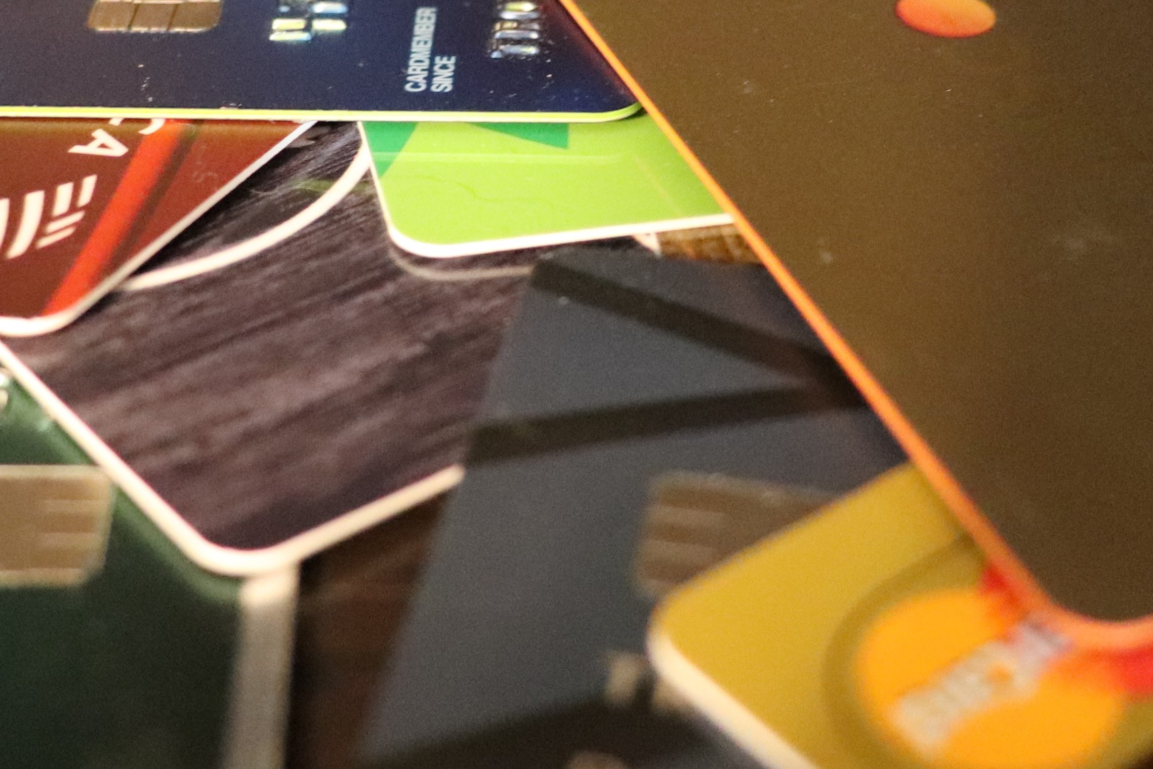 A stack of credit cards